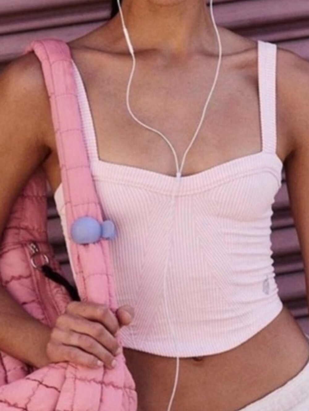 Free People Perfectly Plaited Cami. Net. Rose water combo
